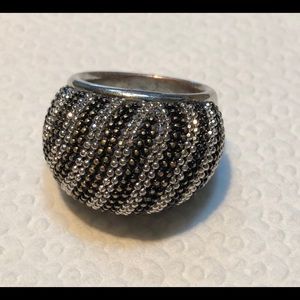 Vintage Marcasite Silver Tone Ring Size 9 1/4